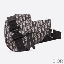 Dior Saddle Crossbody Oblique Motif Canvas Blue