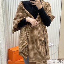 Dior Scarf Houndstooth Cashmere Brown - Dior Bag Outlet Official