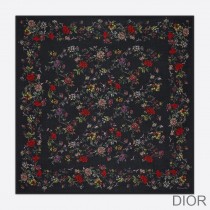 Dior Shawl Jardin Botanique Silk, Wool and Cashmere Black - Dior Bag Outlet Official
