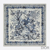 Dior Shawl Jardin d'Hiver Cashmere and Silk Blue - Dior Bag Outlet Official