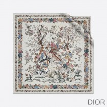 Dior Square Scarf Jardin d'Hiver Silk White - Dior Bag Outlet Official
