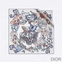 Dior Square Scarf Le Jugement Silk Blue - Dior Bag Outlet Official