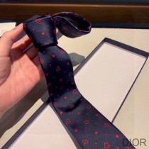 Dior Tie Coeur Hearts Silk Blue - Dior Bag Outlet Official