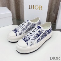 Walk'N'Dior Platform Sneakers Women Jardin d'Hiver Motif Canvas Blue - Dior Bag Outlet Official