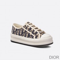 Walk'N'Dior Platform Sneakers Women Oblique Motif Canvas Blue - Dior Bag Outlet Official