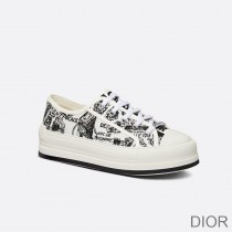 Walk'N'Dior Platform Sneakers Women Plan de Paris Motif Canvas Black - Dior Bag Outlet Official
