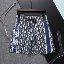 Christian Dior Men Shorts Summer Drawstring Dior Oblique Black White