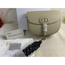 Dior Bobby Bag Rope Beige Grained Calfskin with Blue Dior Oblique Embroidered Shoulder Strap