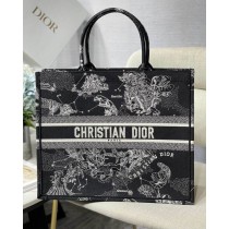 Dior Book Tote Black Toile de Jouy Zodiac Embroidery