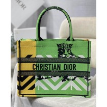 Dior Book Tote Bright Green D Jungle Pop Embroidery