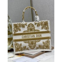 Dior Book Tote Cornely Effect Embroidered Gold