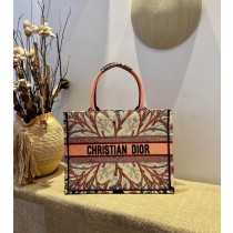 Dior Book Tote Floral Embroidery Multicolor