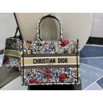 Dior Book Tote Floral Multicolor Embroidery