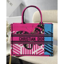 Dior Book Tote Pink Blue D Jungle Pop Embroidery