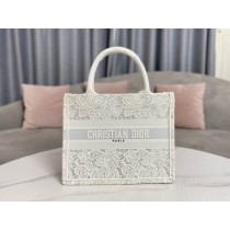 Dior Book Tote White Toile de Jouy Embossed