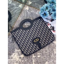 Dior Foldable Oblique Clutch Bag Navy Blue