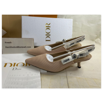 Dior J''Adior Slingback Pumps 65mm Satin and Cotton Beige