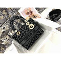 Dior Lady D-Lite Gray and Black Mizza Embroidery