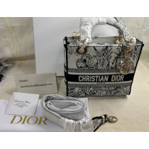 Dior Medium Lady D-Lite Bag Floral And Tiger Embroidery with Multicolor 