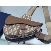 Dior Men CD Diamond Saddle Bag Coffee