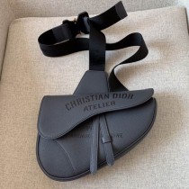 Dior Men Saddle Bag Black Grained Calfskin