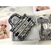 Dior Mini Dior Book Tote Toile de Jouy Embroidery Black