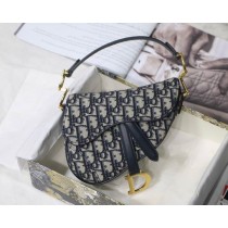 Dior Mini Saddle Bag with Strap Blue Dior Oblique Jacquard