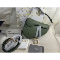 Dior Saddle Bag Grained Calfskin Green