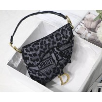 Dior Saddle Bag Gray Mizza Embroidery