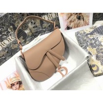 Dior Saddle Bag with Strap Grained Calfskin Powder Pink