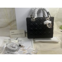 Medium Lady Dior Bag Cannage Lambskin Black/Gold - Dior Bag Outlet Official
