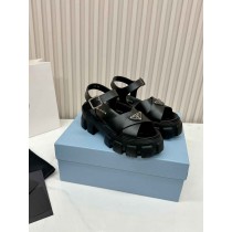 Prada Monolith Rubber Women Sandals Black