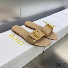 C'est Dior Slides Women Patent Leather Khaki - Dior Bag Outlet Official