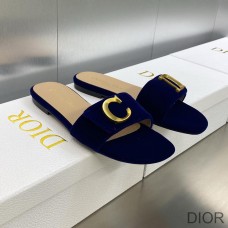 C'est Dior Slides Women Velvet Blue - Dior Bag Outlet Official