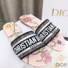 Christian Dior Bag Outlet For Sale Christian Dior Dway Slides Women Petites Fleurs Motif Canvas Pink - Dior Bag Outlet Official