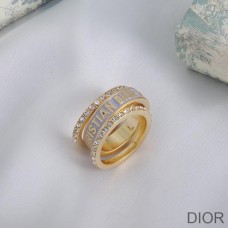 Dior Code Ring Set Metal, Crystals and Lacquer Gold/White - Dior Bag Outlet Official
