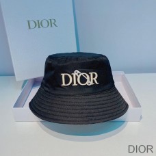 Dior Reversible Bucket Hat Safety Pin Logo Houndstooth Cotton Black - Dior Bag Outlet Official