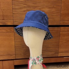 Dior Reversible Bucket Hat Teddy Oblique Cotton Blue - Dior Bag Outlet Official