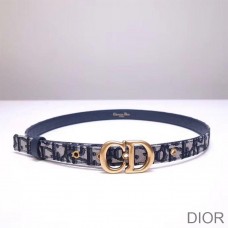 Dior Saddle Belt Oblique Calfskin Blue - Dior Bag Outlet Official
