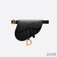 Dior Saddle Flat Belt Pouch Grained Calfskin Black - Dior Bag Outlet Official