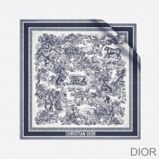 Dior Square Scarf Toile de Jouy Silk Blue - Dior Bag Outlet Official