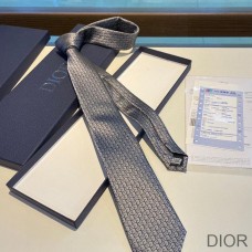 Dior Tie Oblique Motif Silk Grey - Dior Bag Outlet Official