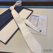 Dior Tie Oblique Motif Silk White - Dior Bag Outlet Official