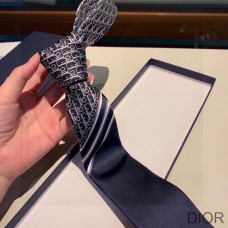 Dior Tie Striped Oblique Silk Blue - Dior Bag Outlet Official