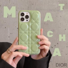 Dior iPhone Case Cannage Patent Leather Green - Dior Bag Outlet Official