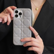 Dior iPhone Case Cannage Patent Leather Grey - Dior Bag Outlet Official