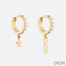 Dior evolution Earrings Metal and White Resin Pearls Gold