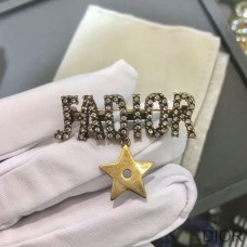 J'Adior Brooch with Star White Crystals Gold - Dior Bag Outlet Official