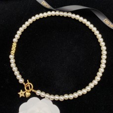 J'Adior Choker, Antique Gold-Finish Metal With White Resin Pearls White - Dior Bag Outlet Official