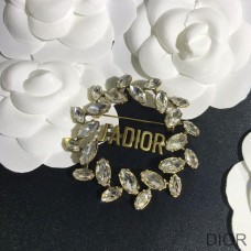 J'Adior Laurel Brooch Gold-Finish Metal and Silver Crystals Gold - Dior Bag Outlet Official